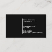 ヒョウプリント金ゴールド&ブラックビジネスカード 名刺 (裏面)