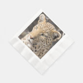 ヒョウポートレート写真 縁ありランチョンナプキン (角)