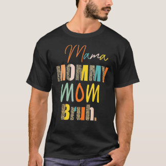 ヒョウママ母ブルママ母の日の女性 Tシャツ