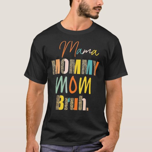 ヒョウママ母ブルママ母の日の女性 Tシャツ (正面)