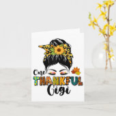 ヒョウメッシーバン秋感謝祭の日ワンサンクフ カード (黄色い花)