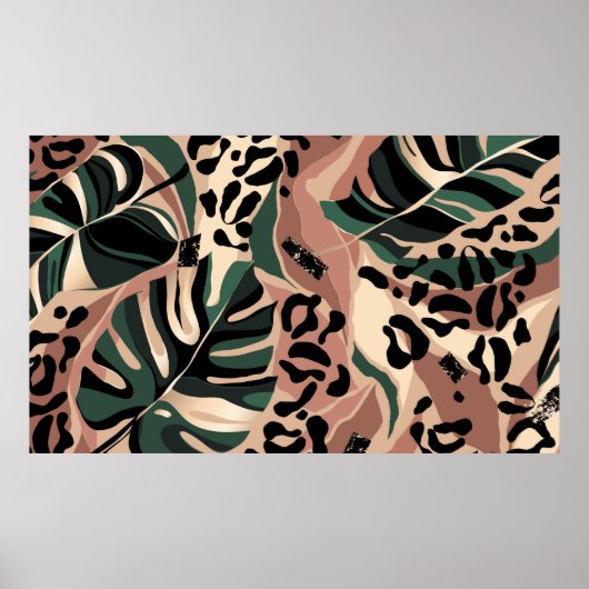ヒョウモダンの皮を持つエキゾチックなパターン。クリエイティブ ポスター (正面)