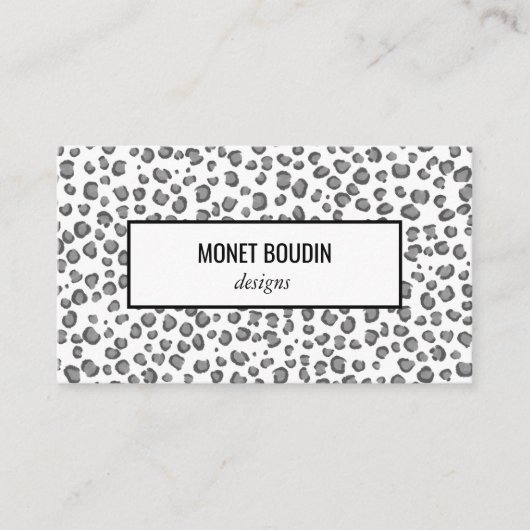 ヒョウモダンアニマルプリントソーシャルメディつるアラベル 名刺 (正面)