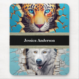 ヒョウモダンウルフ マウスパッド