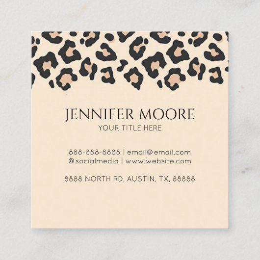 ヒョウモダンエレガントチェータカスタムー スクエア名刺 (裏面)