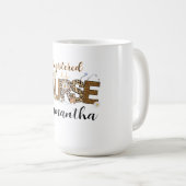 ヒョウモダンスキンブラウン登録ナース コーヒーマグカップ (正面右)