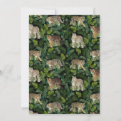 ヒョウモダンタイガースジャングル植物ブラックデザイン 招待状 (裏面)