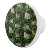 ヒョウモダンタガジャングルプラントブラックデザイン セラミックノブ (右)