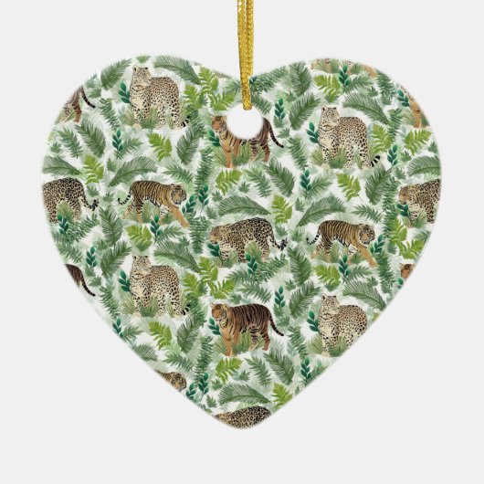 ヒョウモダントラのジャングル植物 セラミックオーナメント (正面)