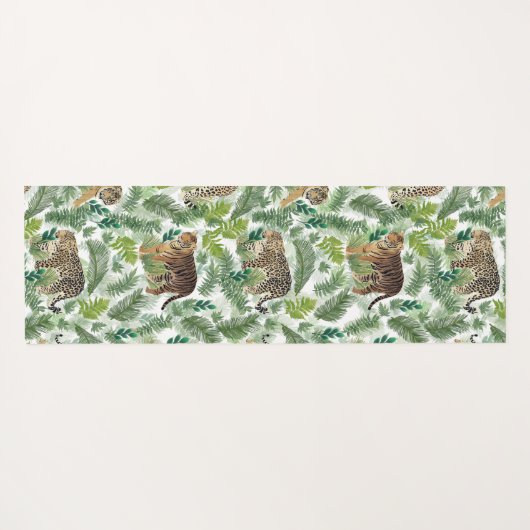 ヒョウモダントラのジャングル植物 ヨガマット (裏面(横))