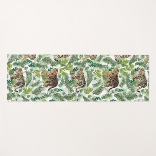 ヒョウモダントラのジャングル植物 ヨガマット (正面(横))