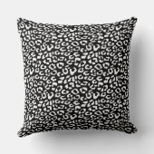 ヒョウモダンブラックアニマルプリントパターン クッション (裏面)