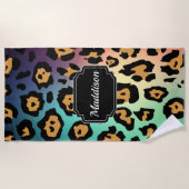 ヒョウモダンプリント ビーチタオル (正面)