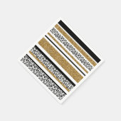 ヒョウモダン型金ゴールドグリッターグラデーション スタンダードカクテルナプキン (角)