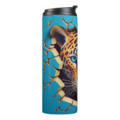 ヒョウモダン3D動物ブルー タンブラー (回転左)
