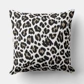 ヒョウモノグラムのプリント白黒 クッション (裏面)
