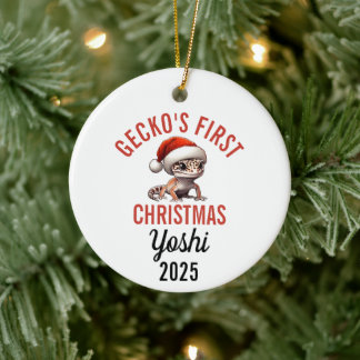 ヒョウモントカゲモドキの最初のクリスマス 2025 セラミックオーナメント