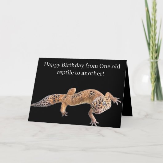 ヒョウモントカゲモドキの誕生日おめでとう カード (正面)