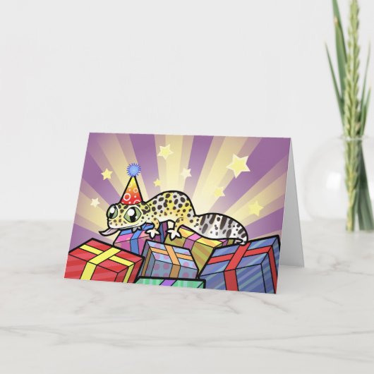 ヒョウモントカゲモドキの誕生日 カード (正面)