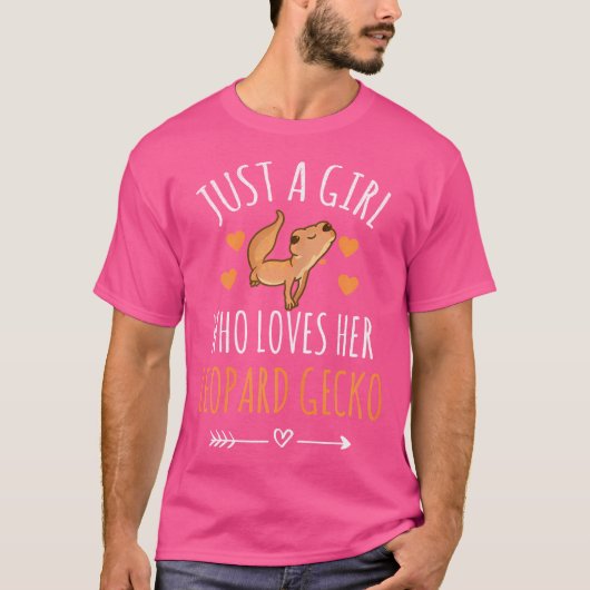 ヒョウモントカゲモドキ飼いさん大好き女子 Tシャツ (正面)