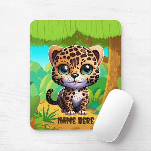 ヒョウユニークキットンジャングル野生動物 マウスパッド (マウス)