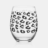 ヒョウユニークプリント付き茎なしワイングラス ステムなしワイングラス (正面)