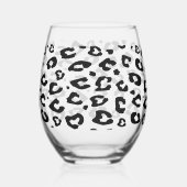 ヒョウユニークプリント付き茎なしワイングラス ステムなしワイングラス (裏面)
