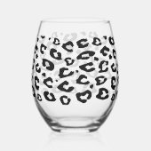 ヒョウユニークプリント付き茎なしワイングラス ステムなしワイングラス (右)