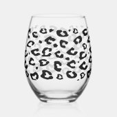 ヒョウユニークプリント付き茎なしワイングラス ステムなしワイングラス (左)