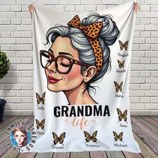 ヒョウ乱雑な文蝶のグランドキッド名 フリースブランケット