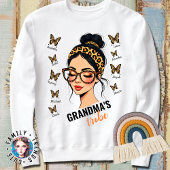 ヒョウ乱雑ブンアンド蝶名前をカスタムする スウェットシャツ