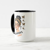 ヒョウ乱雑ブンアンド蝶名前をカスタムする マグカップ (正面左)