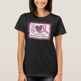 ?ヒョウ乳がん平和愛の生存者 Tシャツ