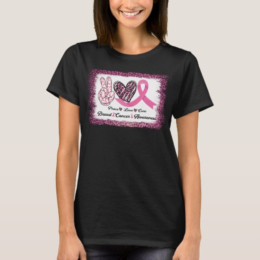 ?ヒョウ乳がん平和愛の生存者 Tシャツ (正面)