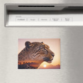 ヒョウ二重露出動物自然原野 マグネット (インサイチュ (食洗機))