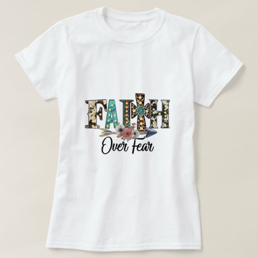 ヒョウ信仰の恐怖クロス花西Chri Tシャツ (デザイン正面)
