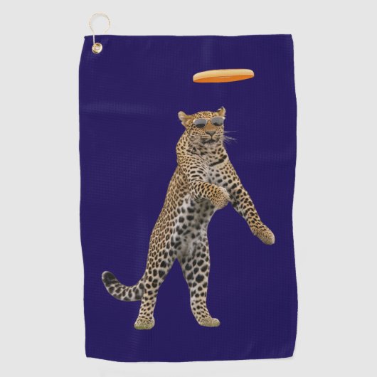 ヒョウ円盤型ゴルフタオル ゴルフタオル (正面)