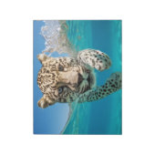 ヒョウ動物おもしろい遊自然の水 ノートパッド (回転)