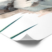 ヒョウ動物の水彩熱帯模様 ポスター (角)