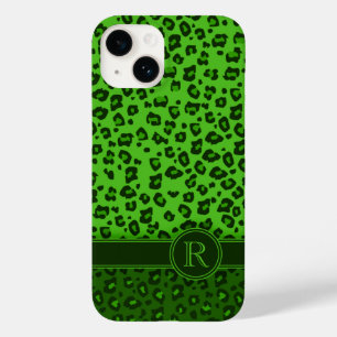 ヒョウ動物グリーンモノグラム Case-Mate iPhone 14ケース