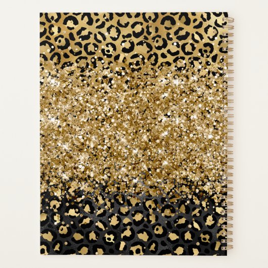 ヒョウ動物チータブラック金ゴールド美しいサロン プランナー手帳 (裏面)