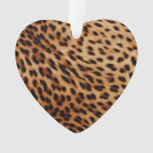 ヒョウ動物バラピンクリボン名 オーナメント (裏面)