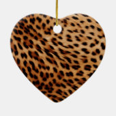 ヒョウ動物バラピンクリボン名 セラミックオーナメント (裏面)