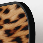 ヒョウ動物バラピンクリボン名 ピックルボールラケット (左詳細)