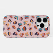 ヒョウ動物ピンクモダン色 iPhoneケース (裏面横)
