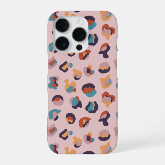 ヒョウ動物ピンクモダン色 iPhoneケース (裏面)
