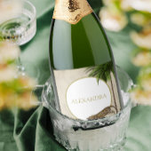 ヒョウ動物柄パームエレガントパーティー スパークリングワインラベル