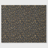 ヒョウ動物白金ゴールドブラックグレーアフリカルクス ラッピングペーパー (フラット)