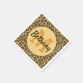 ヒョウ印パーソナライズされた刷 スタンダードカクテルナプキン (角)