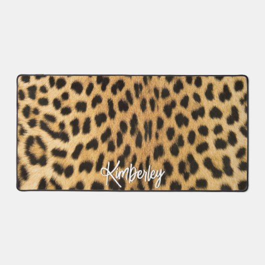 ヒョウ印パーソナライズされた刷 デスクマット (正面)